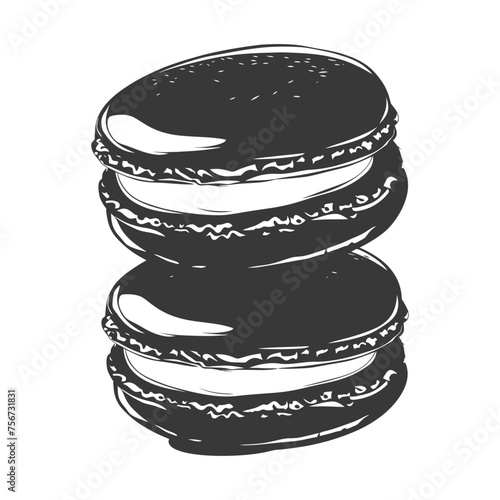 Silhouette Macaroon Cookie black color only