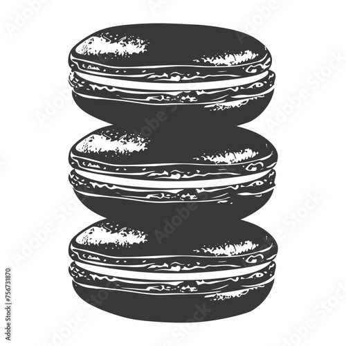 Silhouette Macaroon Cookie black color only