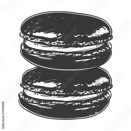 Silhouette Macaroon Cookie black color only