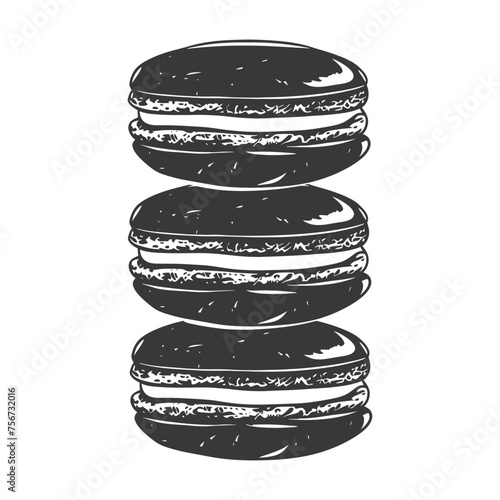 Silhouette Macaroon Cookie black color only