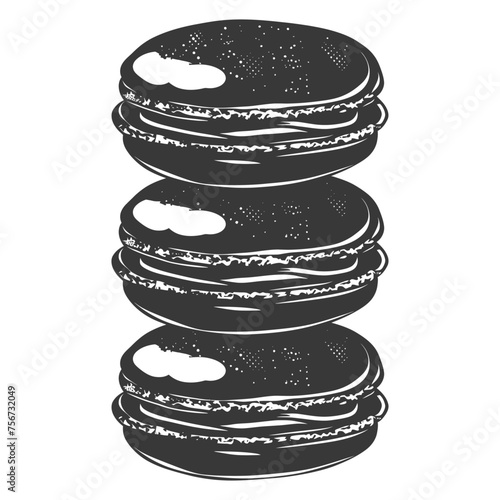 Silhouette Macaroon Cookie black color only