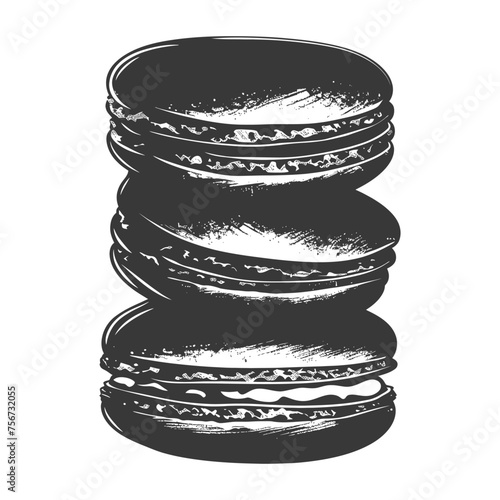 Silhouette Macaroon Cookie black color only