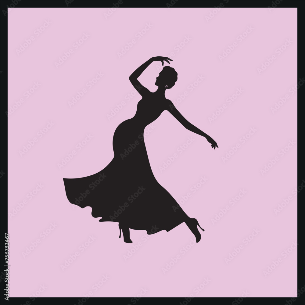 Dancing Woman Silhouette Vector Illustration Dancing Woman Silhouette Vector Illustration