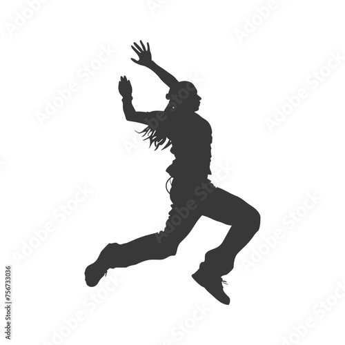 Silhouette person dancing in action black color only © NikahGeh