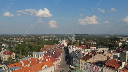 Beautiful Tower Old Town Market Square Council Jaroslaw Aerial View Poland photo