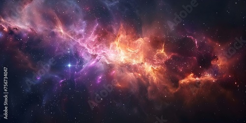 "Breathtaking Celestial Vista: Vibrant Nebula and Galaxies Shimmering in Cosmic Expanse". Concept Astrophotography, Nebula, Galaxies, Cosmic Expanse, Celestial Beauty © Ян Заболотний