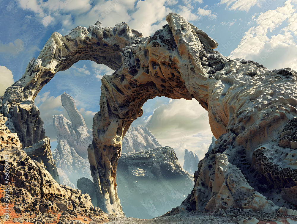 Fototapeta premium Surreal Mountain Twilight Landscape