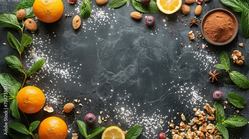Table With Oranges and Nuts