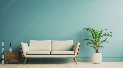 Modern living room interior with elegant sofa