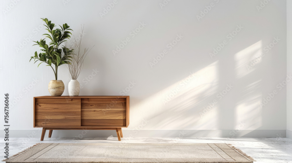 Minimalist living room with sunlight and plants Minimalist living room with sunlight and plants