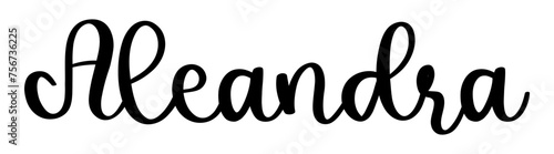 Aleandra - black color - name written - ideal for websites,, presentations, greetings, banners, cards,, t-shirt, sweatshirt, prints, cricut, silhouette, sublimation	
