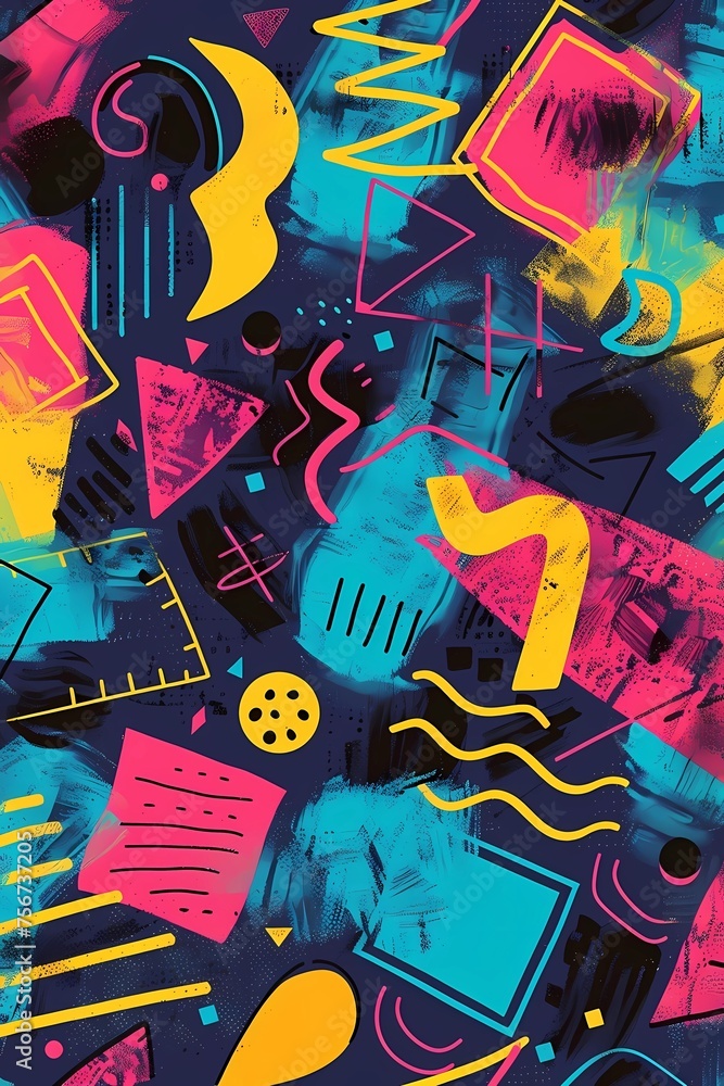 Obraz premium Vibrant Intersecting Lines and Shapes