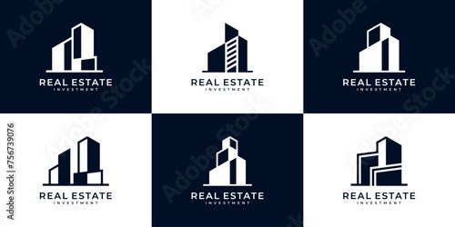 Set of Real Estate Logo. Symbol for building, architecture, construction, apartment, hotel and etc.