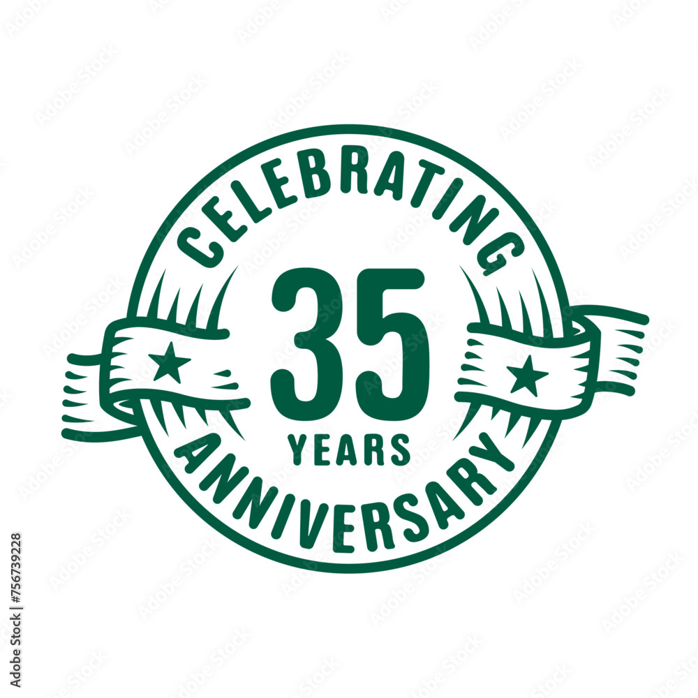 35 years logo design template. 35th anniversary vector and illustration.