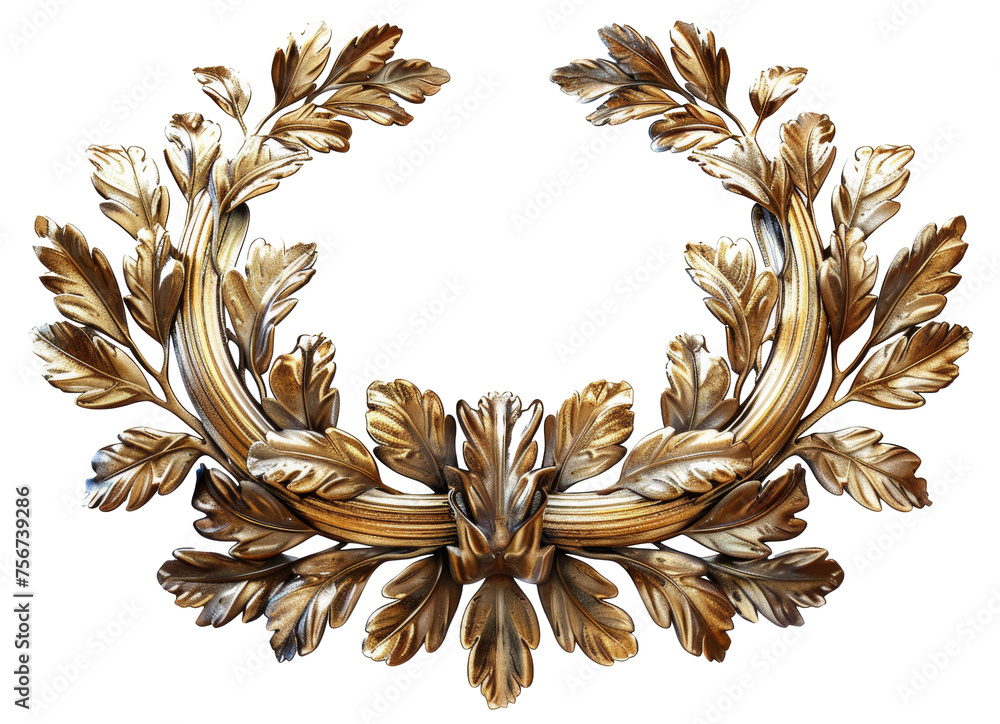 Laurel golden wreath symbolizing victory on transparent background ...