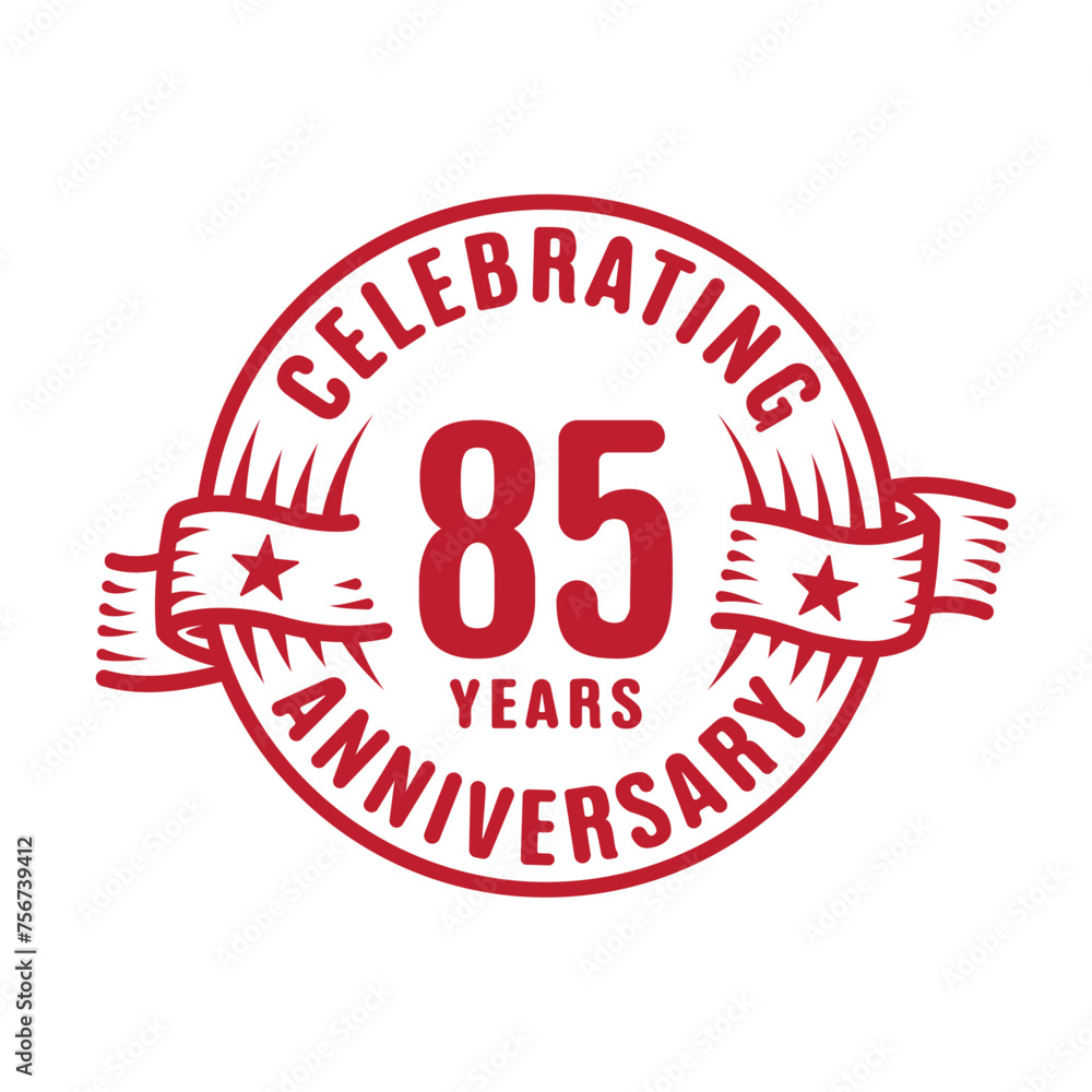 85 years logo design template. 85th anniversary vector and illustration.