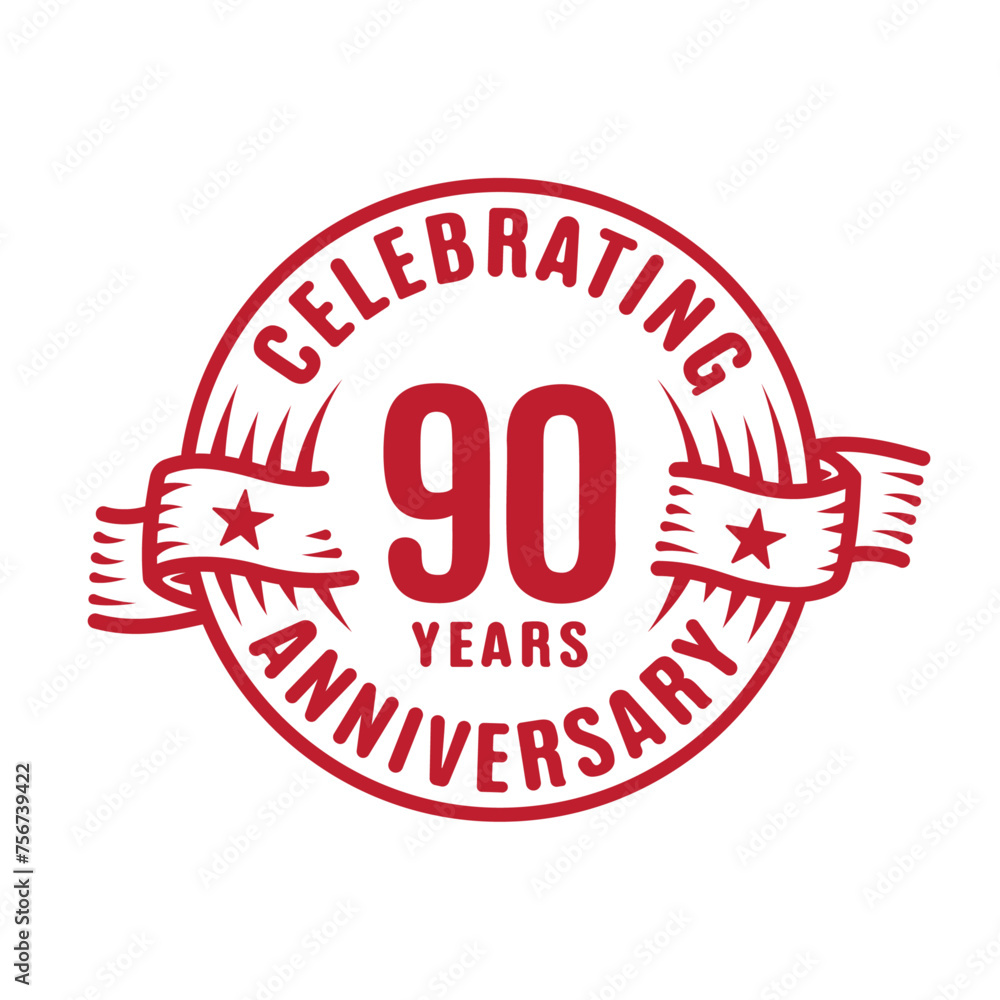 90 years logo design template. 90th anniversary vector and illustration. 90 years logo design template. 90th anniversary vector and illustration.
