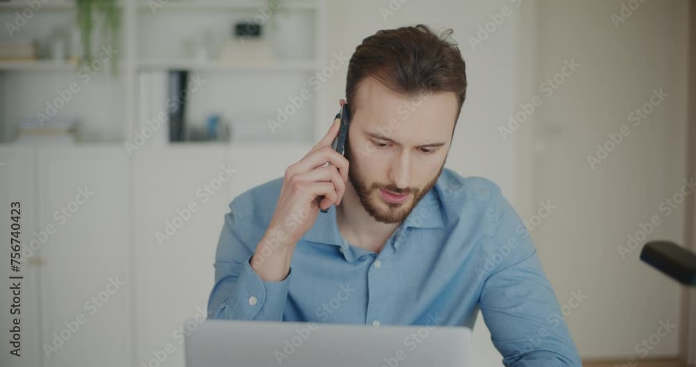 Businessman discussing strategy on mobile phone Businessman discussing strategy on mobile phone