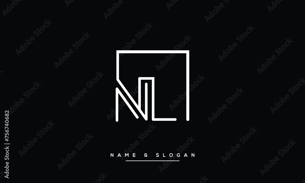 NL, LN, Abstract Letters Logo Monogram NL, LN, Abstract Letters Logo Monogram