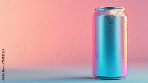 Refreshing soda can on colorful background. Perfect for food and beverage promotions