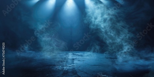 A dark room with smoke coming out of it, suitable for horror or mystery themes © Fotograf