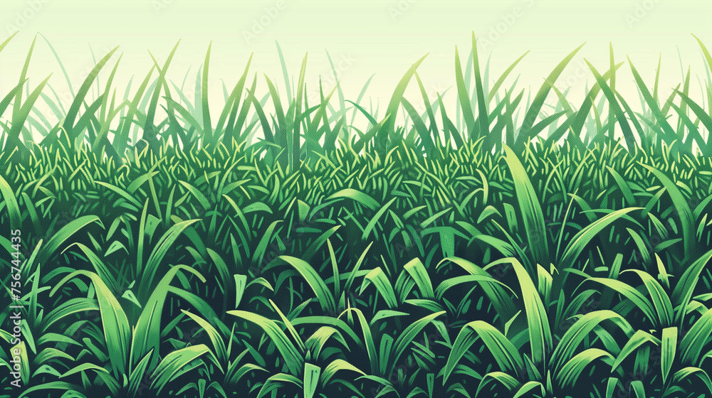 Tropical forest with trees and bamboo. AI generated art illustration. Tropical forest with trees and bamboo. AI generated art illustration.