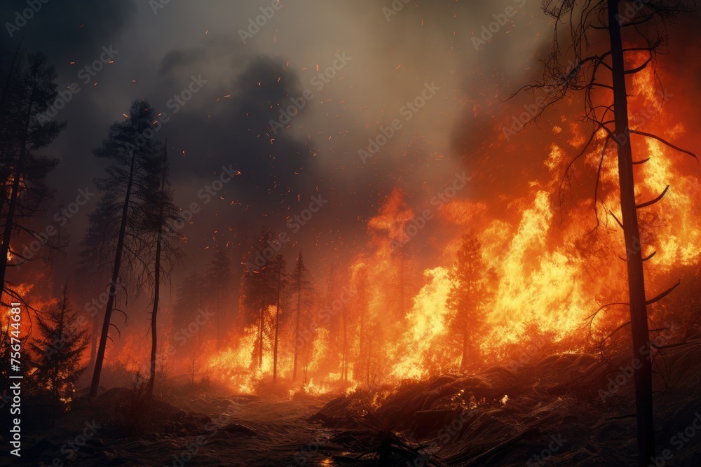 Fire in the forest Fire in the forest