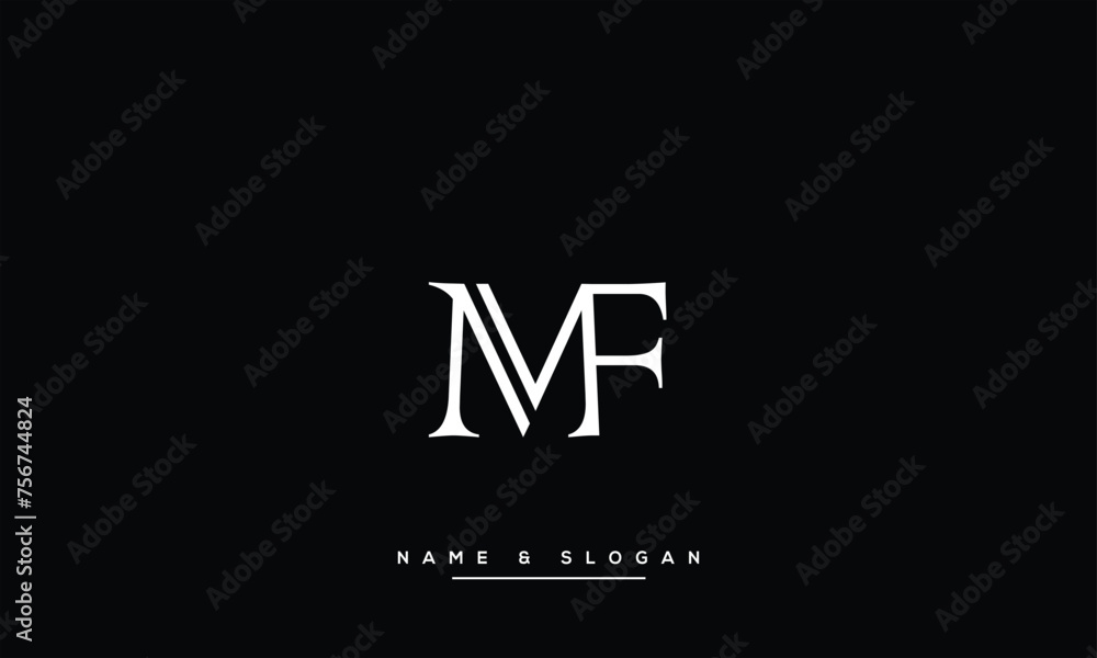 MF, FM, M, F, Abstract letters Logo monogram MF, FM, M, F, Abstract letters Logo monogram