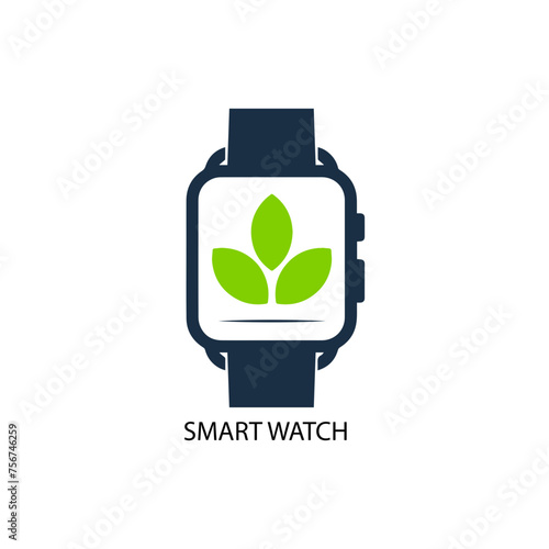 New model Apple and smart hand Watch, Realistic logo, design Set of simple smart watch flat icons with shadows on white background vector illustration.