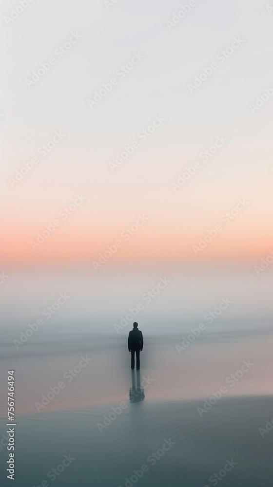 Pastel colored background with silhouettes