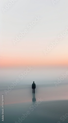 Pastel colored background with silhouettes © Aline