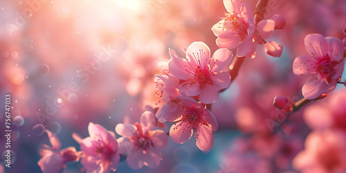 Pink magnolia flower. AI generated art illustration. © Edward Puchkov