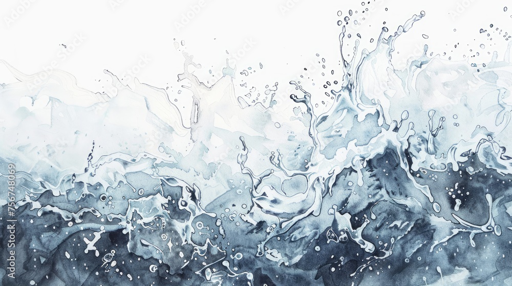 Muted Watercolor Splash over Blue Background Generative AI Muted Watercolor Splash over Blue Background Generative AI