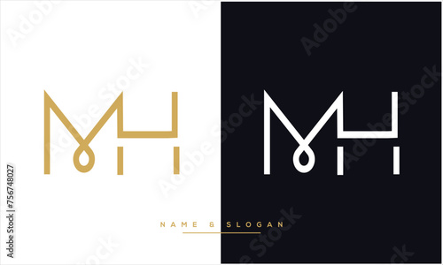 MH, HM, M, H, Abstract Letters Logo monogram