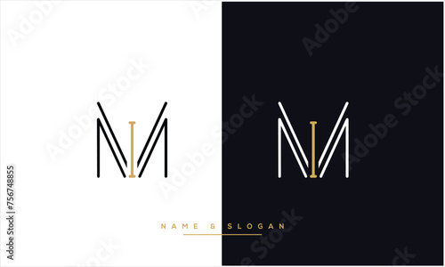 MI, IM, M, I, Abstract Letters Logo monogram