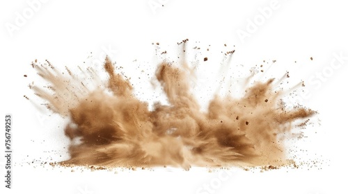 A dust cloud captured on a white background, suitable for various uses