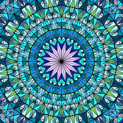 Geometrical dynamic mosaic background - hypnotic colorful abstract circular vector design