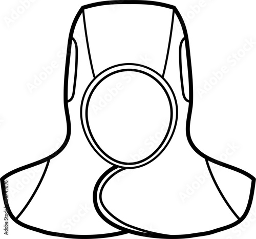 Fireproof Hood Outline Vector Illustration