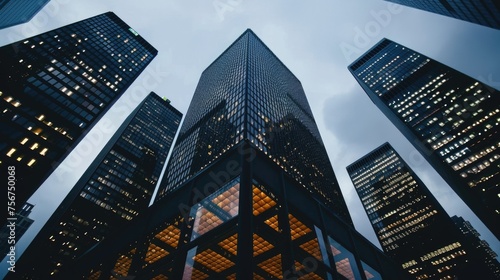Modern office buildings in the financial district photo