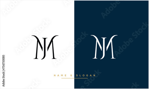 MJ, JM, M, J, Abstract Letters Logo Monogram