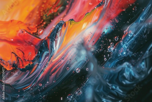 Fototapeta Naklejka Na Ścianę i Meble -  Detailed close up of a wave painting. Suitable for art projects