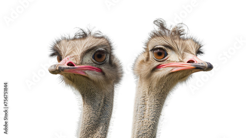 Head ostriches on the transparent background