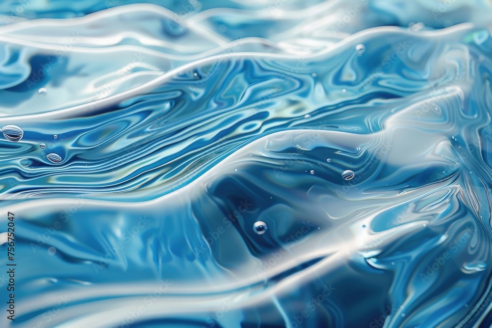 Close up of a blue liquid surface, suitable for science or abstract backgrounds Close up of a blue liquid surface, suitable for science or abstract backgrounds