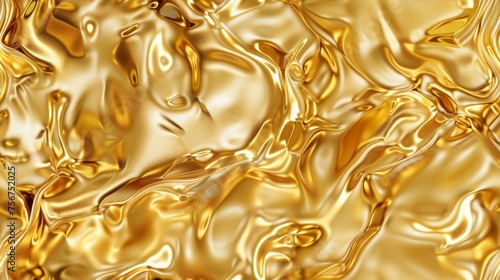 Golden Liquid Molten Tile Close-up Generative AI