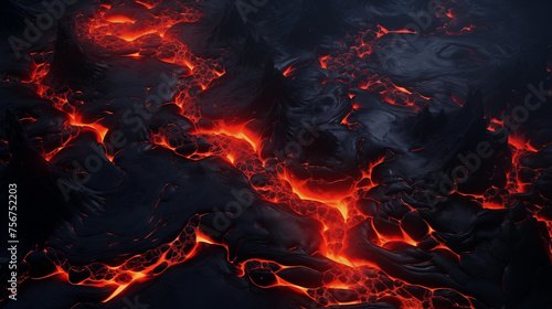 Dramatic Lava Landscape at Twilight: A Glimpse into Earth’s Fiery Heart