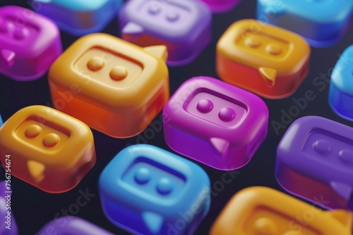 Close up of various colored cubes, perfect for educational materials or graphic design projects