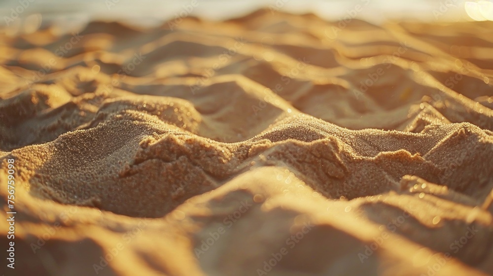 Detailed view of sand on a beach, suitable for travel brochures Detailed view of sand on a beach, suitable for travel brochures