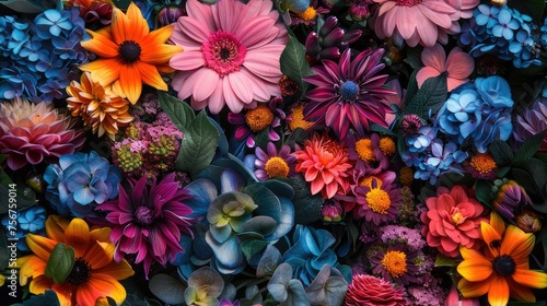 Wallpaper Mural the frame is completely filled with different red flowers, leaving no empty spaces between them to create a seamless and immersive background. Torontodigital.ca