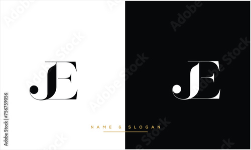 Tablou pe pânză JE, EJJ, J, E, Abstract Letters Logo Monogram