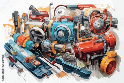 bolts and nuts on a white background